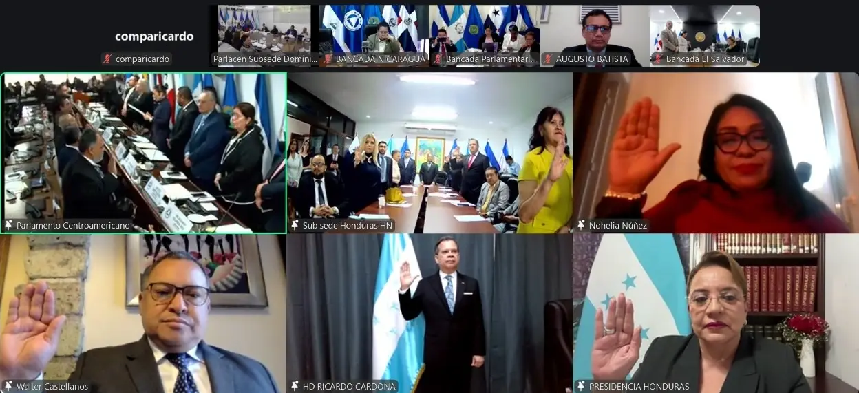 Juramentación de Xiomara Castro en su nuevo trabajo en el Parlacen 
