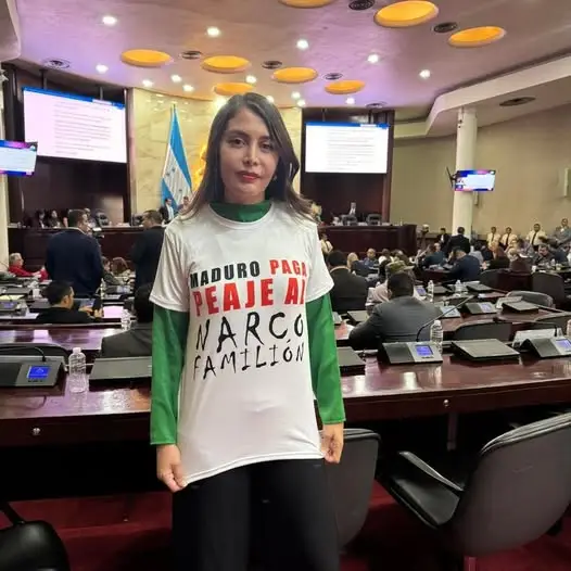 Iroshka Elvir mostró una consigna en el Congreso Nacional