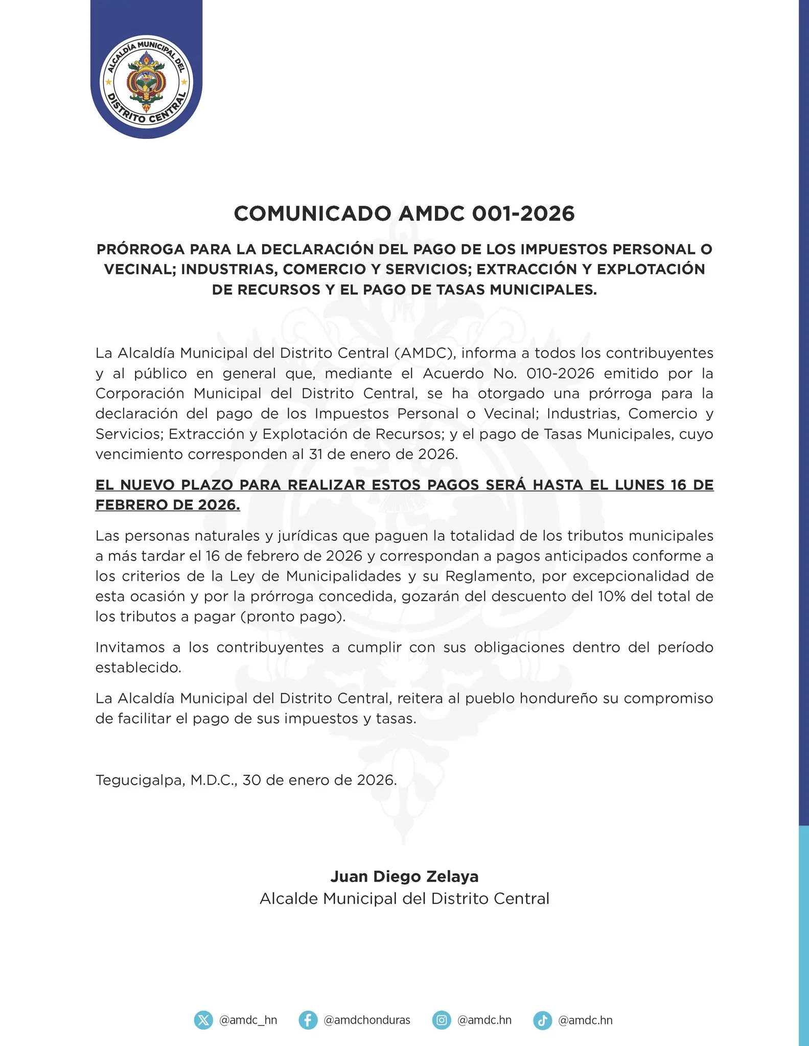 Comunicado AMDC
