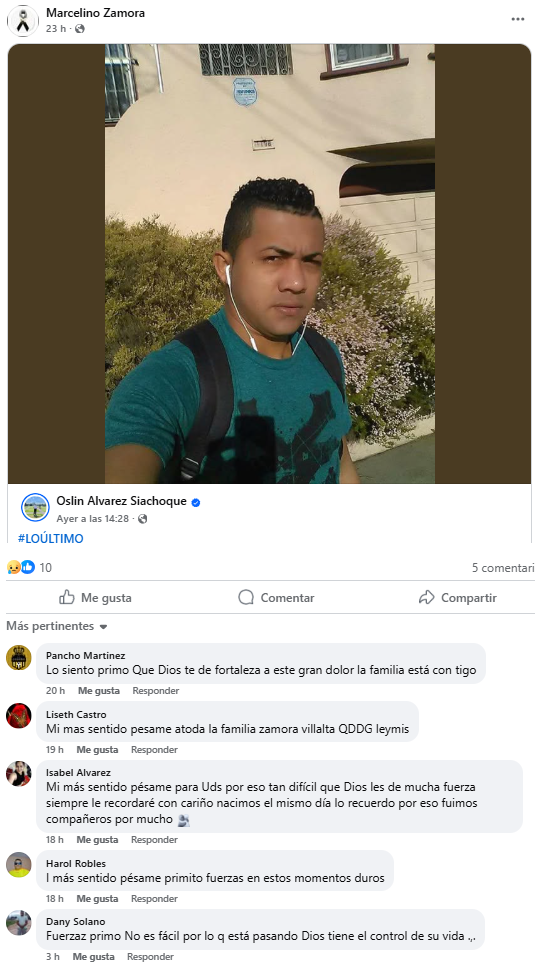 Mensajes sobre el hondureño que murió arrollado por tren en Estados Unidos
