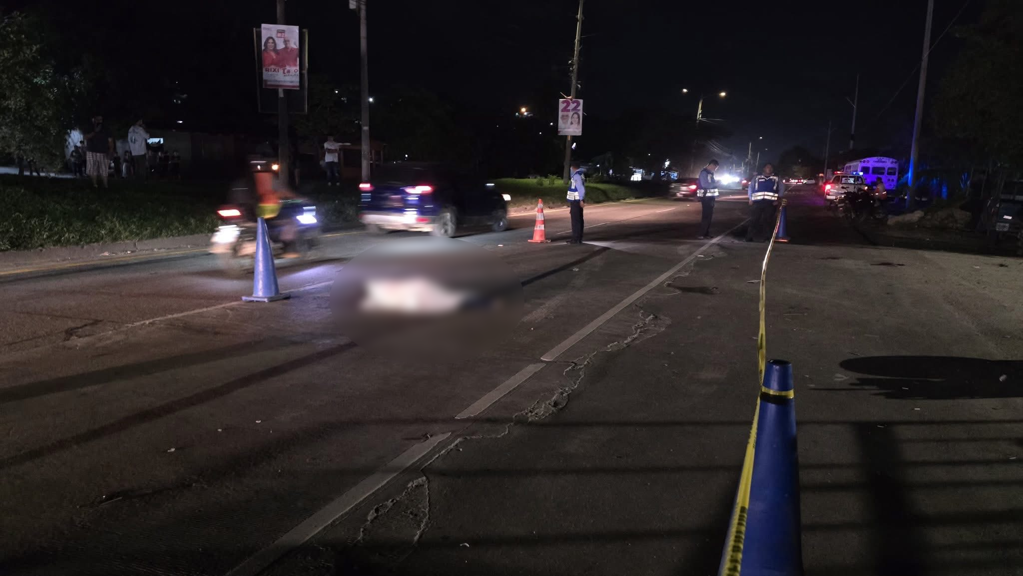 El cuerpo de la mujer que fue arrollada por la Policía en Choloma