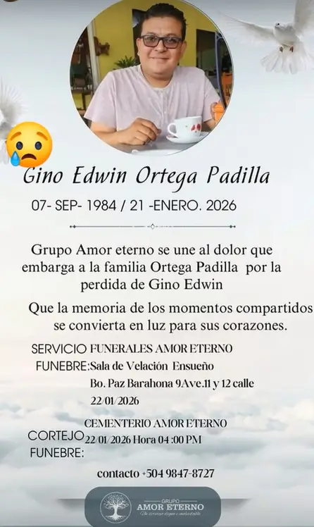 Nota de duelo de ingeniero que muere electrocutado