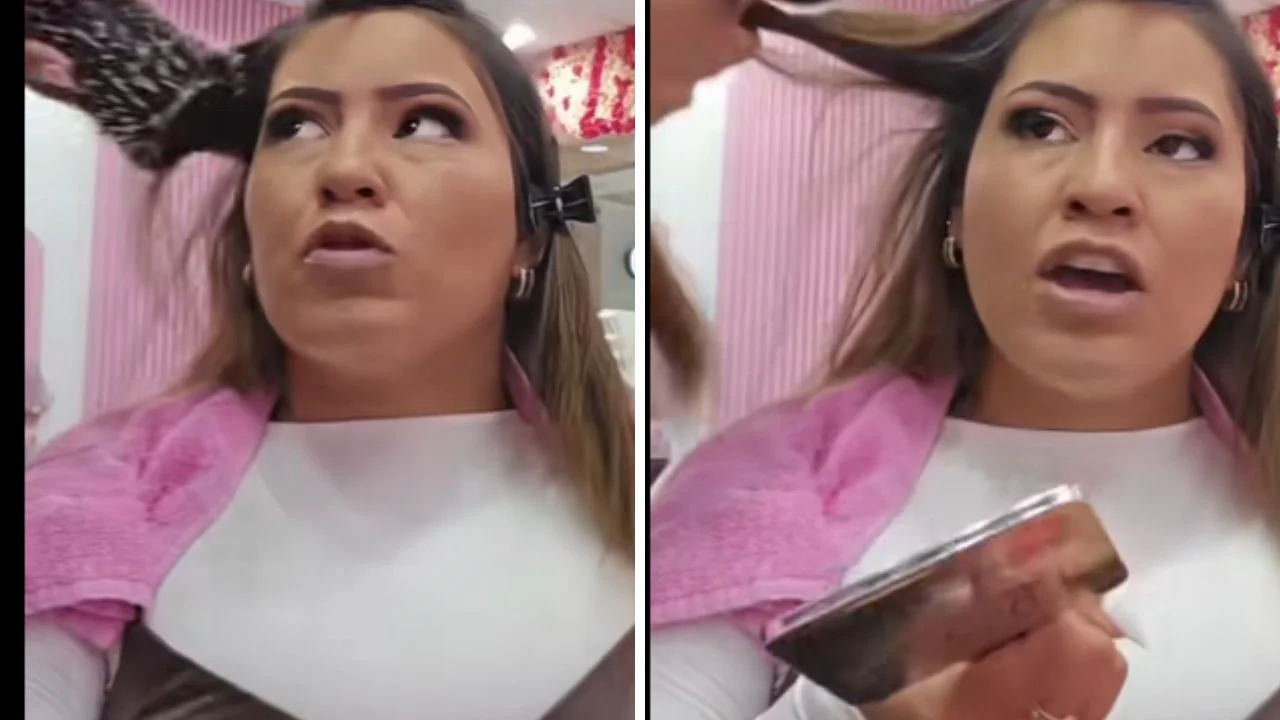Collage de fotos de Alejandra Rubio de un en vivio en donde hablo sobre el video filtrado de Supremo 