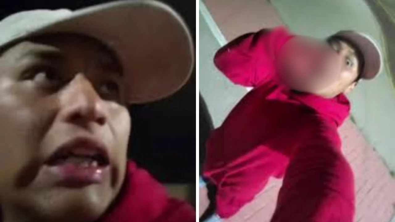 Fotos del video del homicidio de Ulises Enrique Castañeda, con las manos llenas de sangre 