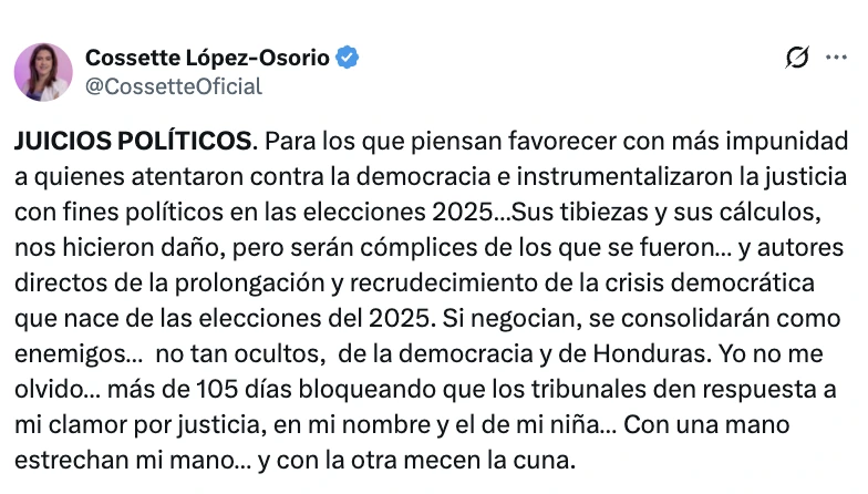 Declaraciones de Cossette López.