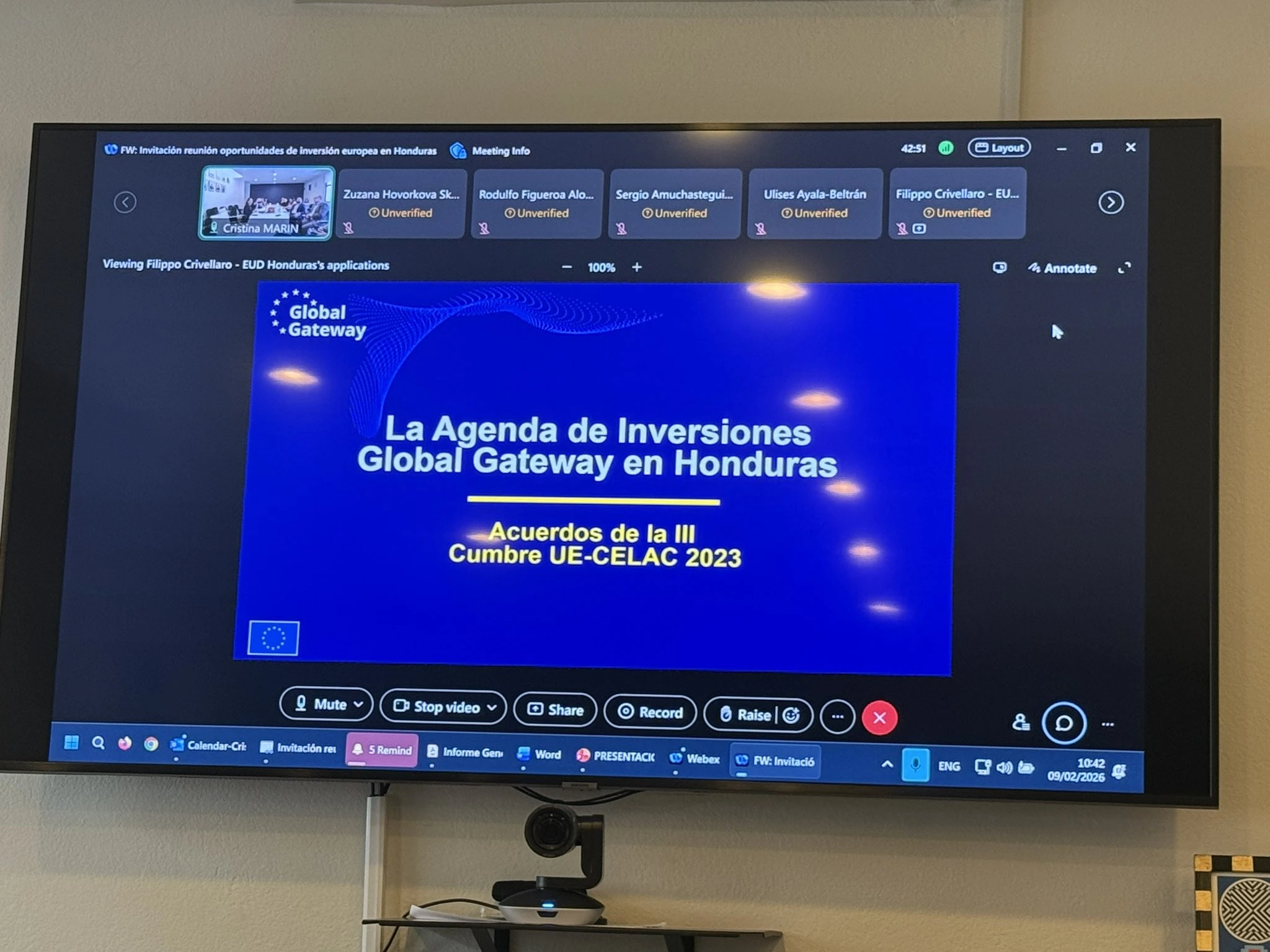 Presentación del embajador de la Unión Europea en Honduras, Gonzalo Fournier.