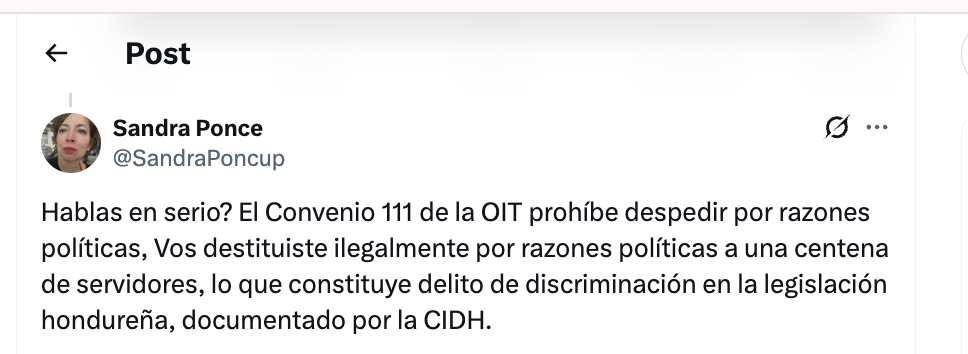 Declaraciones de Sandra Ponce.