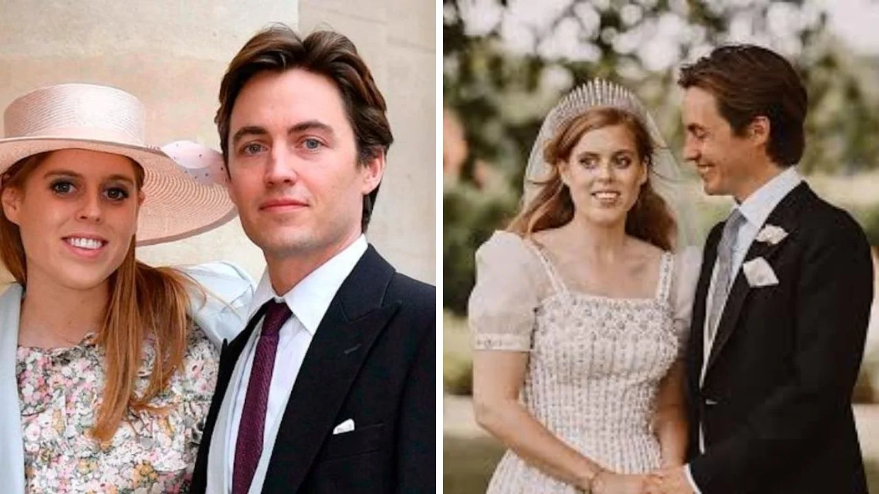 Collage de fotos de la princesa Beatriz y su esposo Edoardo Mapelli