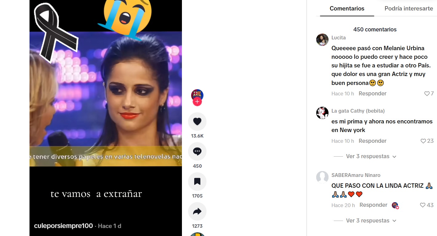 Melania Urbina murió hoy, en 2026