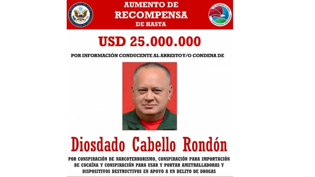 Recompensa por Diosdado Cabello.