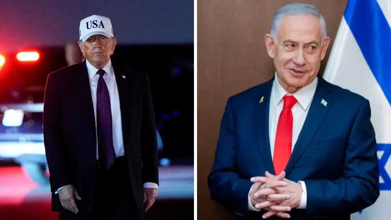 A la derecha, Trump; a la izquierda, Netanyahu 