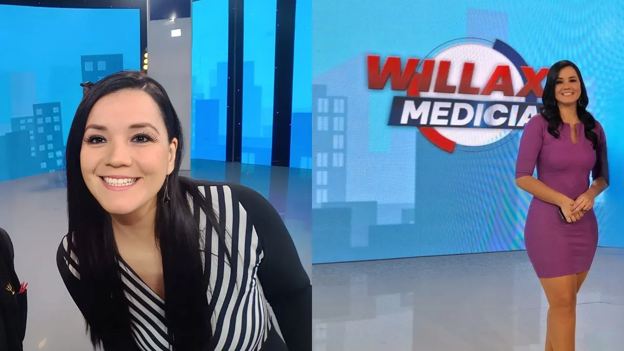 Fotografías de Marisel Linares en el set de Willax Noticias.