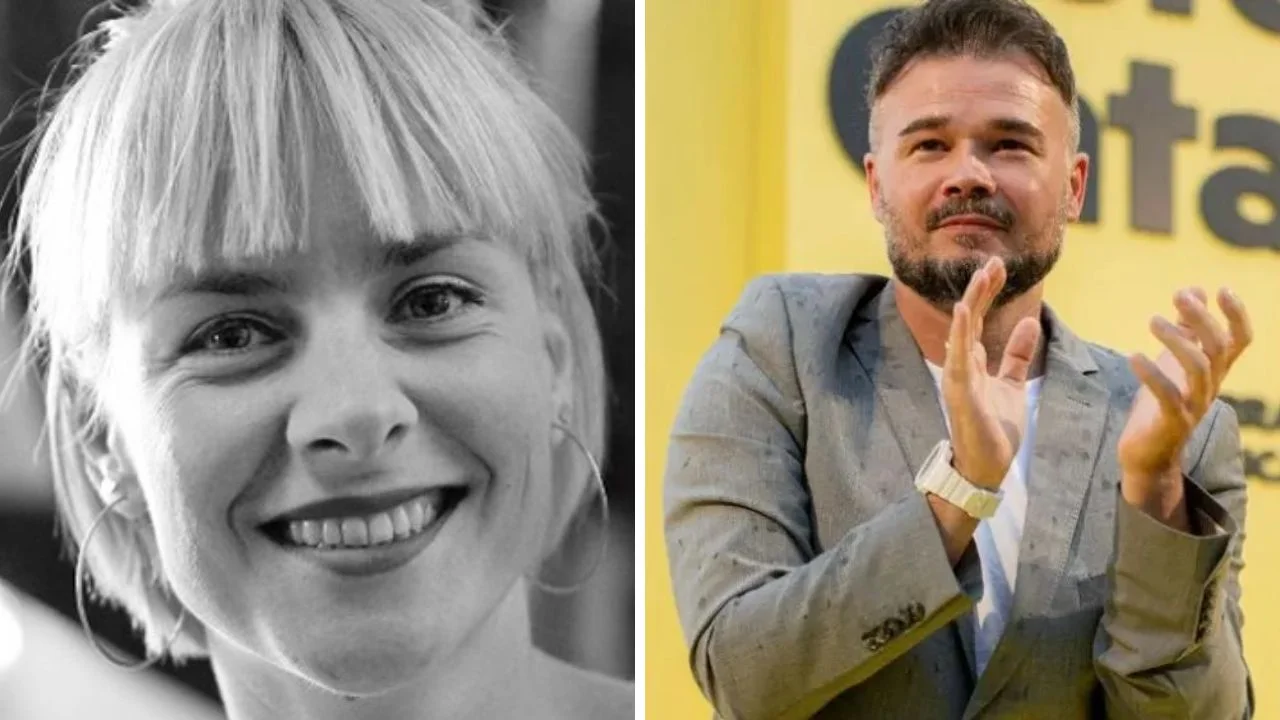 Collage de fotos de Marta Polaga y Gabriel Rufián, su esposo