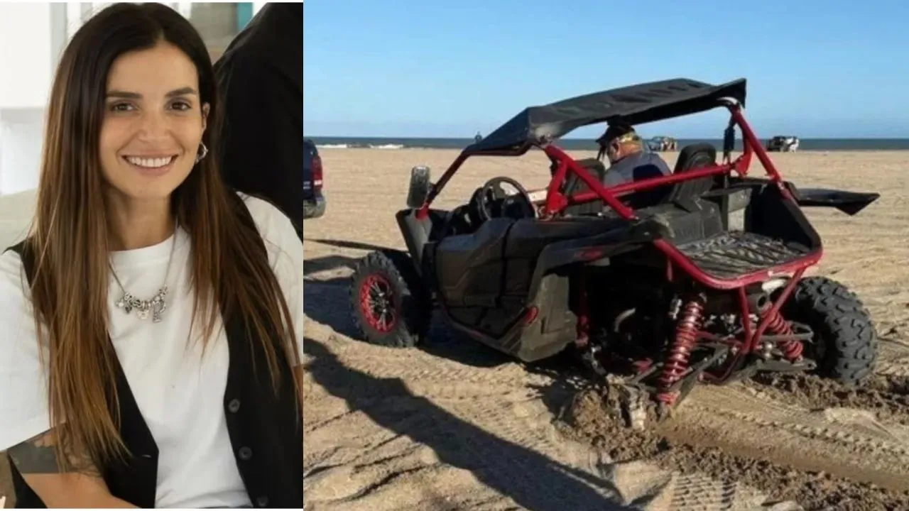 Florencia Rastelli Mella y el auto en el que se accidentó