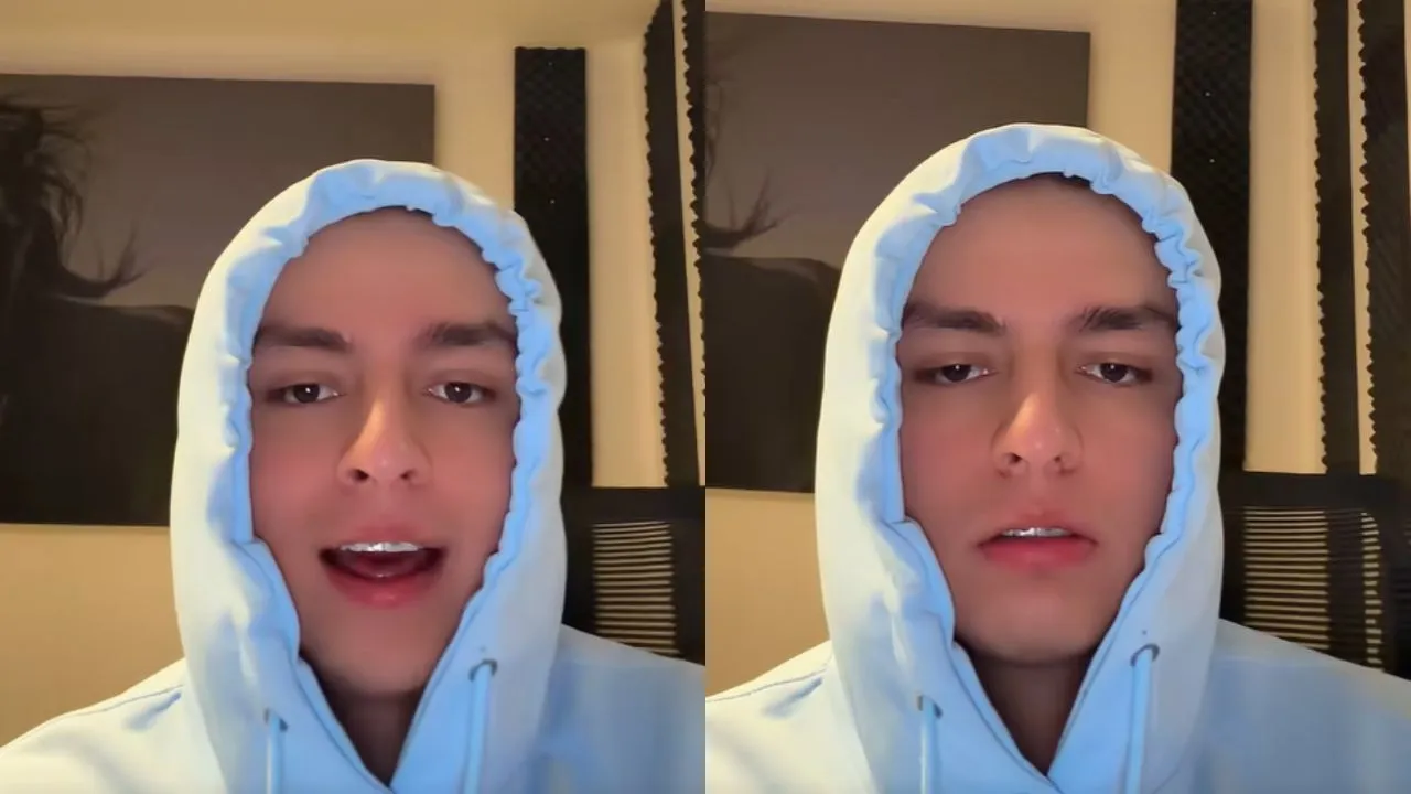 Luis Sánchez con un hoodie azul celeste en un video de TikTok.