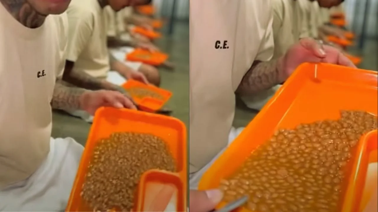 Imagen de 'Ni agua le echan': Exponen a reclusos quejándose por comer solo frijoles en prisión