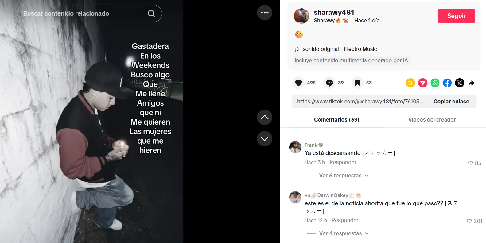 último mensaje del tiktoker hondureño asesinado