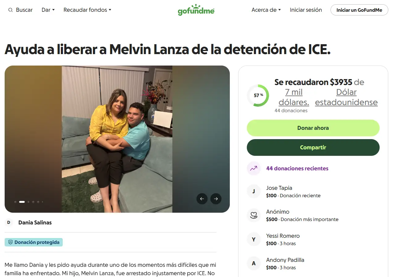 Foto del hondureño al que ICE detiene