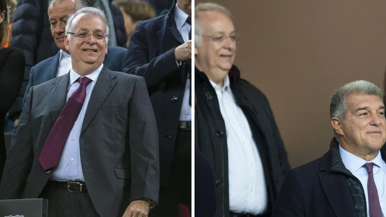 Collage de fotos de Alejandro Echeverría junto a Laporta 