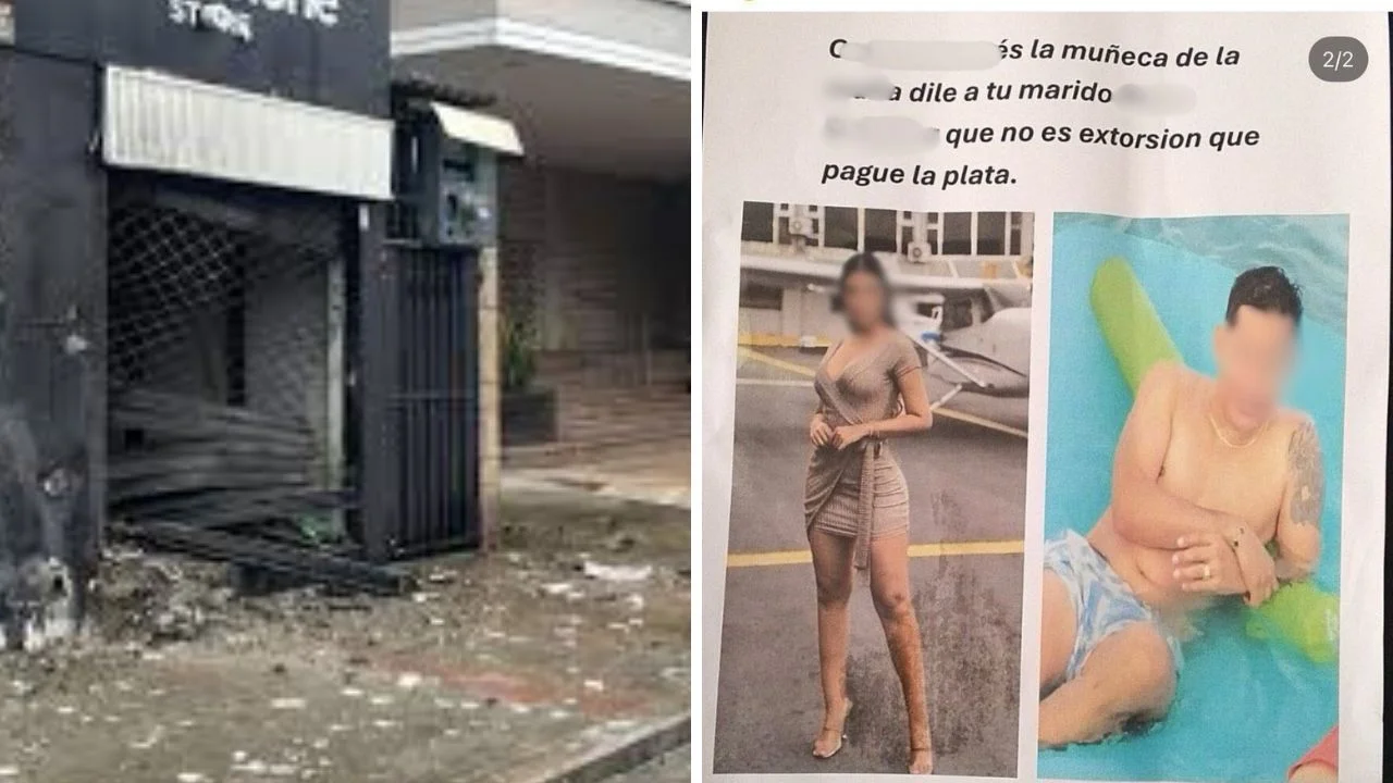 Fotos del atentado en la tienda de celulares de Conny Gracér