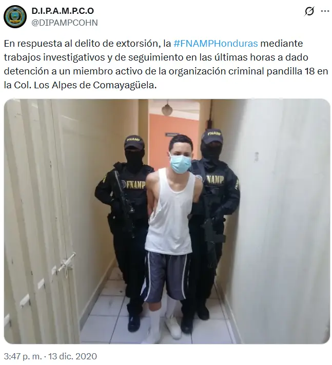 informe de la detención de baby cayado, joven miembro de la pandilla 18 que ahora es cristiano 