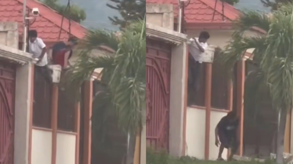 personas saltando de un muro de casa en sps
