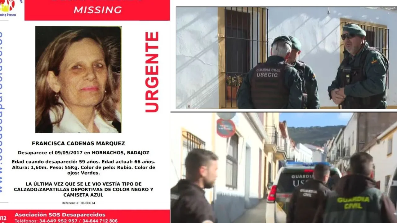 Collage de fotos del caso de Francisca Cadenas 