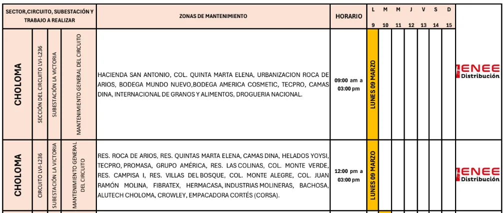 Lista de colonias que no tendrán luz pasado mañana