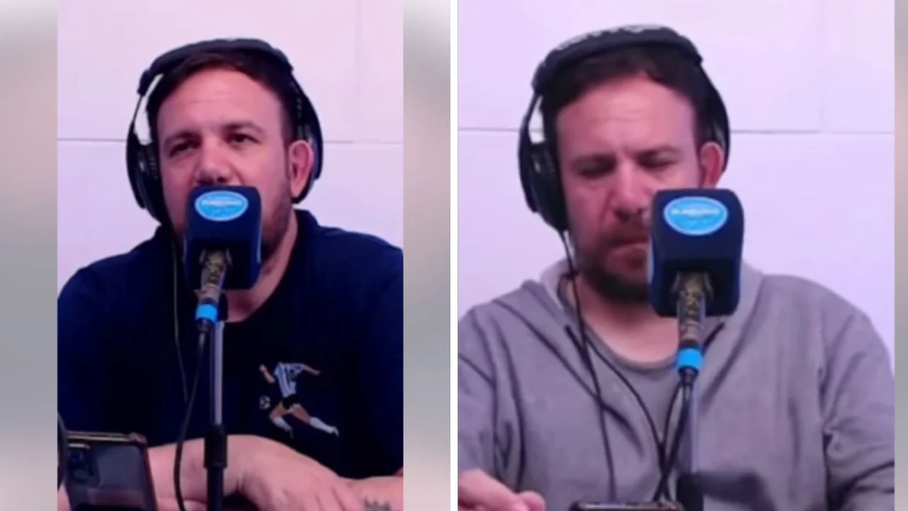 Collage de fotos del periodista de Racing, Fede Ronsino 