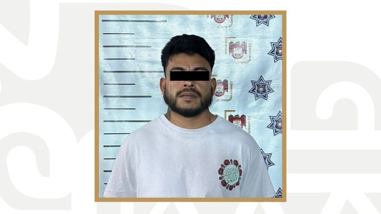 Mario “N”, hombre detenido por agredir a su pareja.