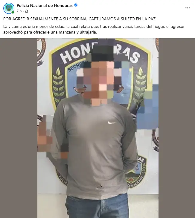 Hondureño abusó de su sobrina en La Paz