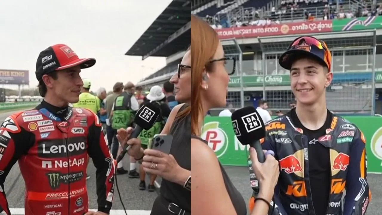 Izaskun Ruiz con Marc Márquez y José Antonio Rueda.
