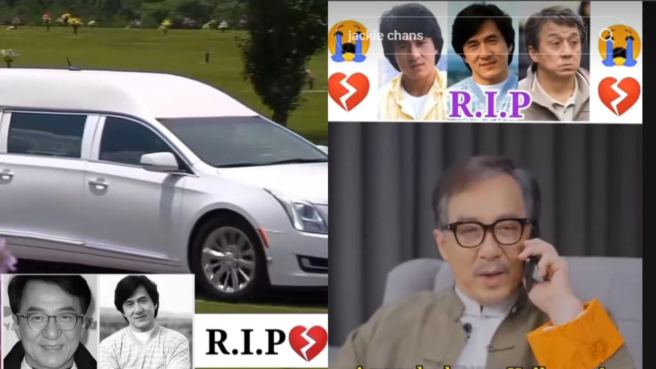 Publicaciones de TikTok que aseguran que Jackie Chan murió.