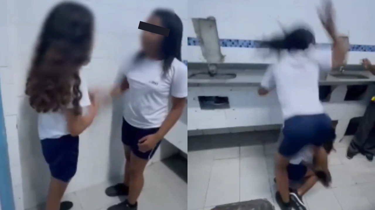 Estudiante agrediendo a la menor.