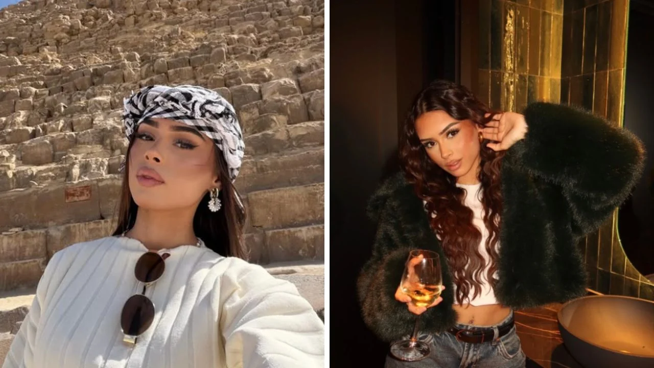 Collage de fotos de Adriana Lobaz, supuesta nueva novia de Garnacho 