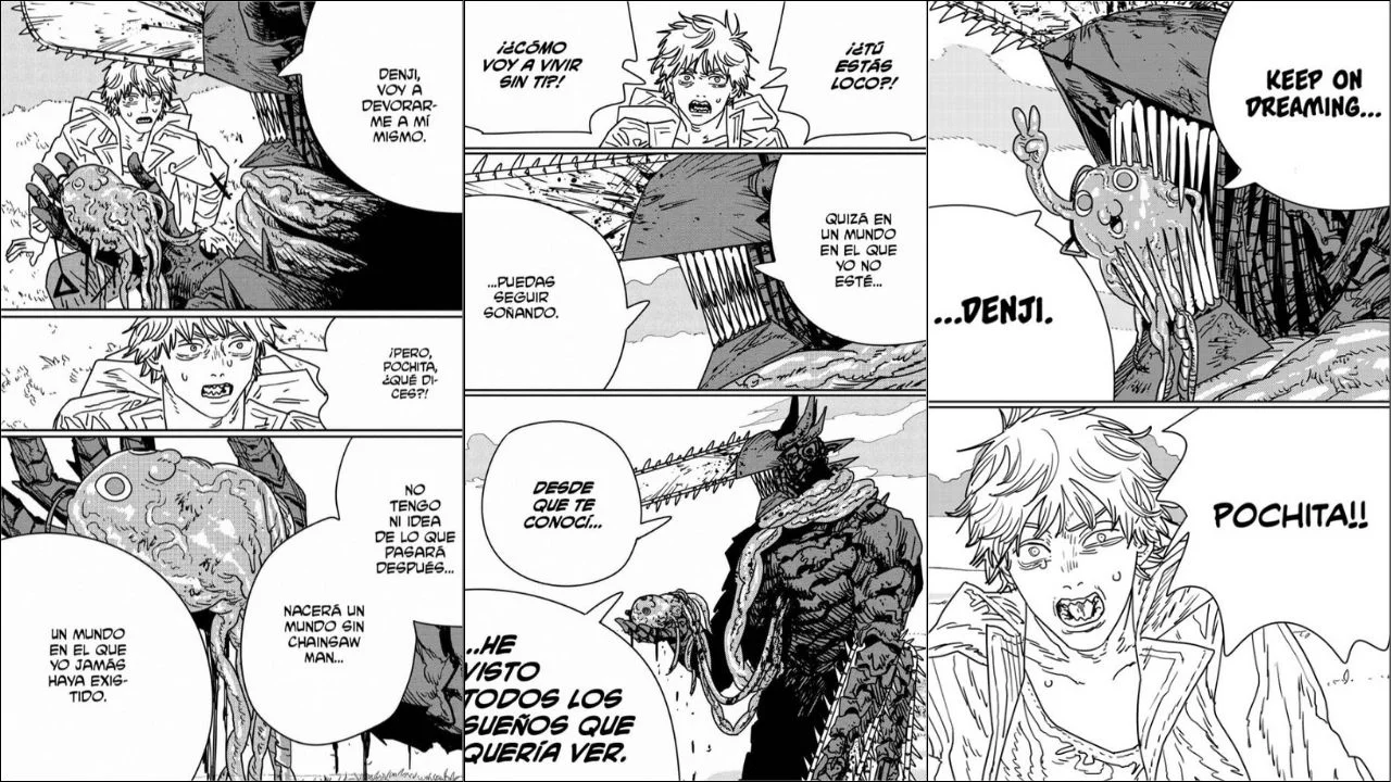 Muerte de pochita en capítulo 231 del manga de Chainsaw Man.