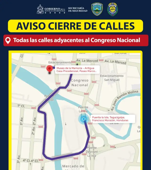Calles Cerradas en Tegucigalpa