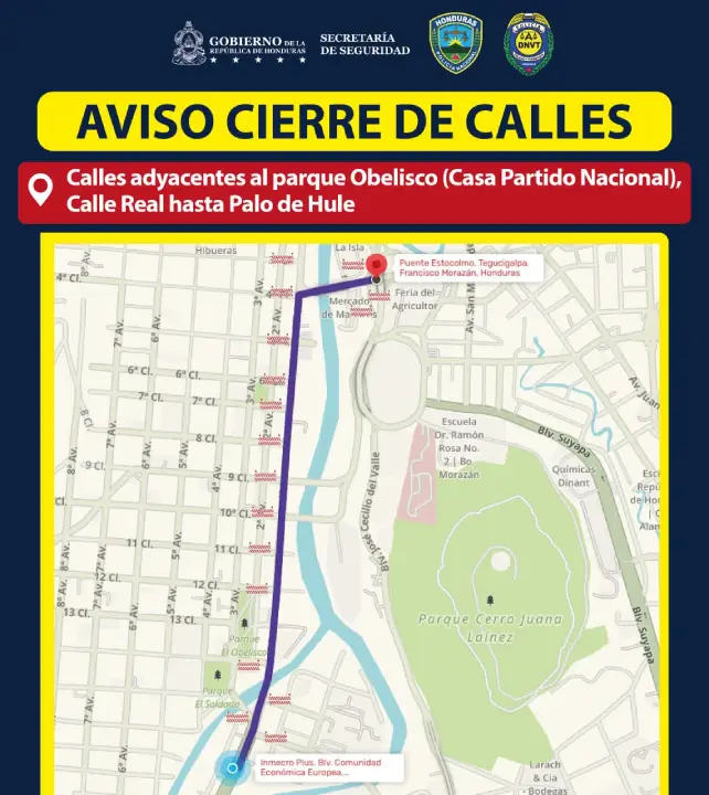 Calles Cerradas en Tegucigalpa