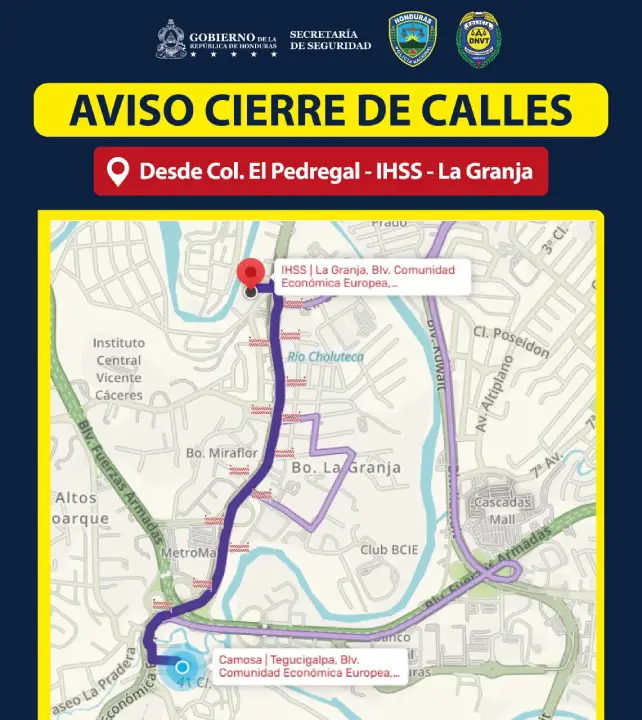 Calles Cerradas en Tegucigalpa