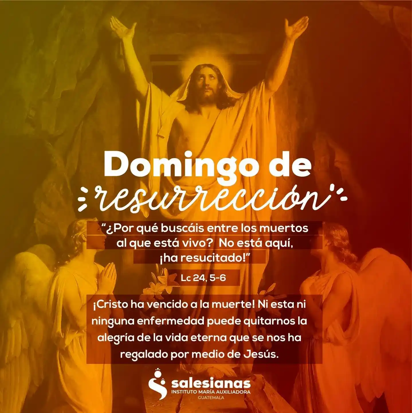 Jesús extendiendo las manos hacía el cielo