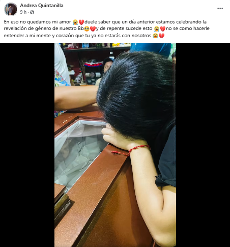 esposa del hondureño que muere tras saber que sería padre