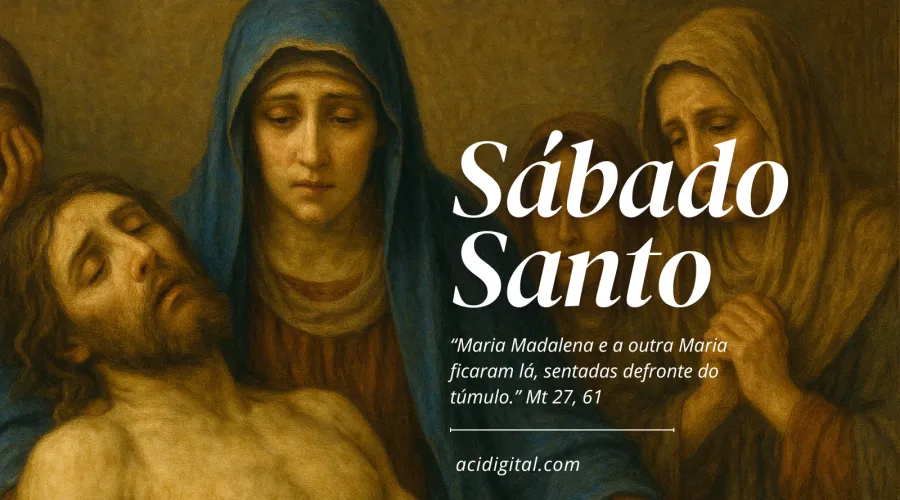 María sosteniendo a Jesús y una frase a la derecha