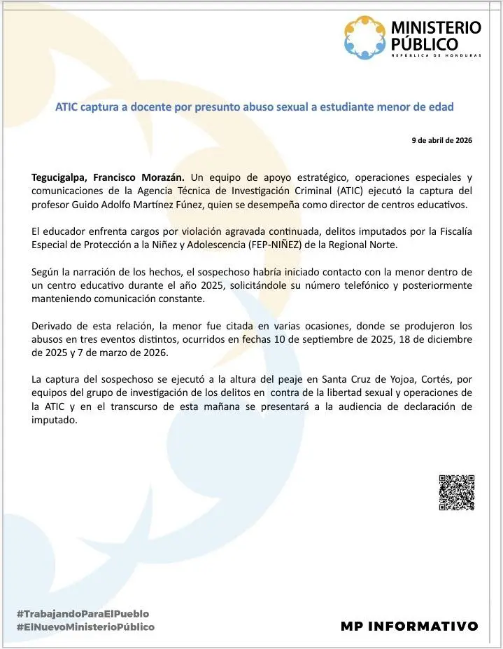 Docente detenido abuso, Santa Cruz