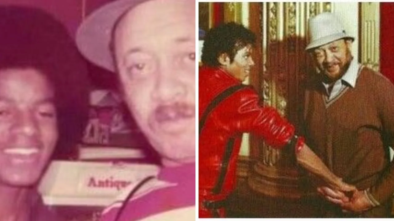 Collage de fotos de Michael Jackson y Bill Bray 