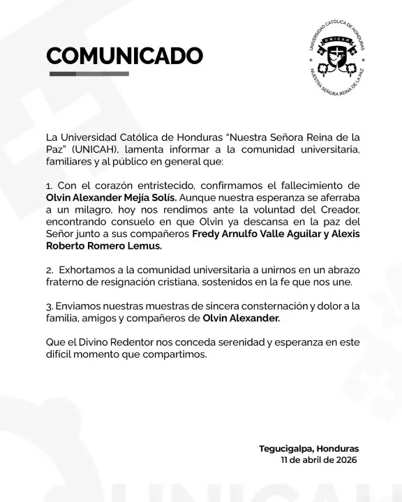 comunicado oficial Universidad Católica 