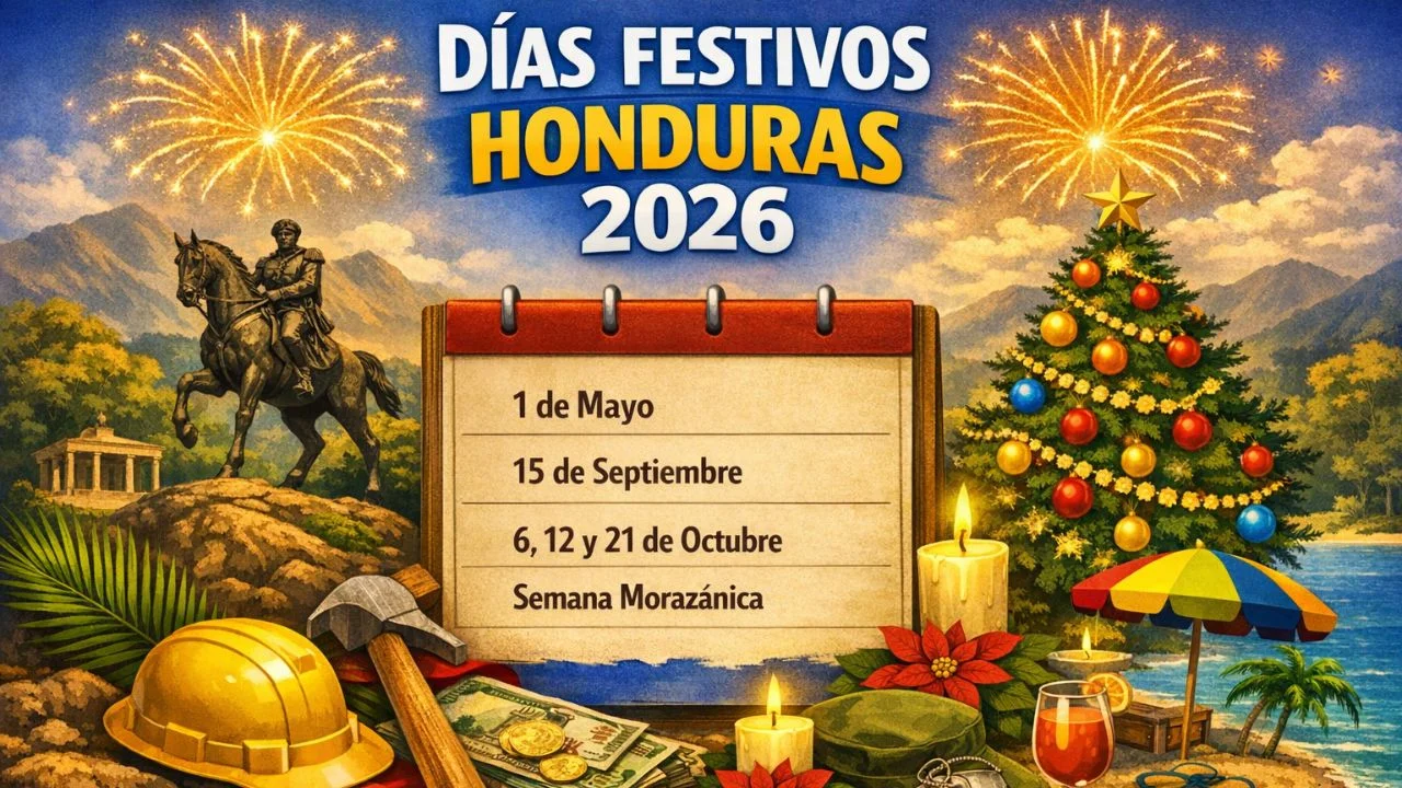 Calendario de los días festivos de 2026 en Honduras, con fechas clave.