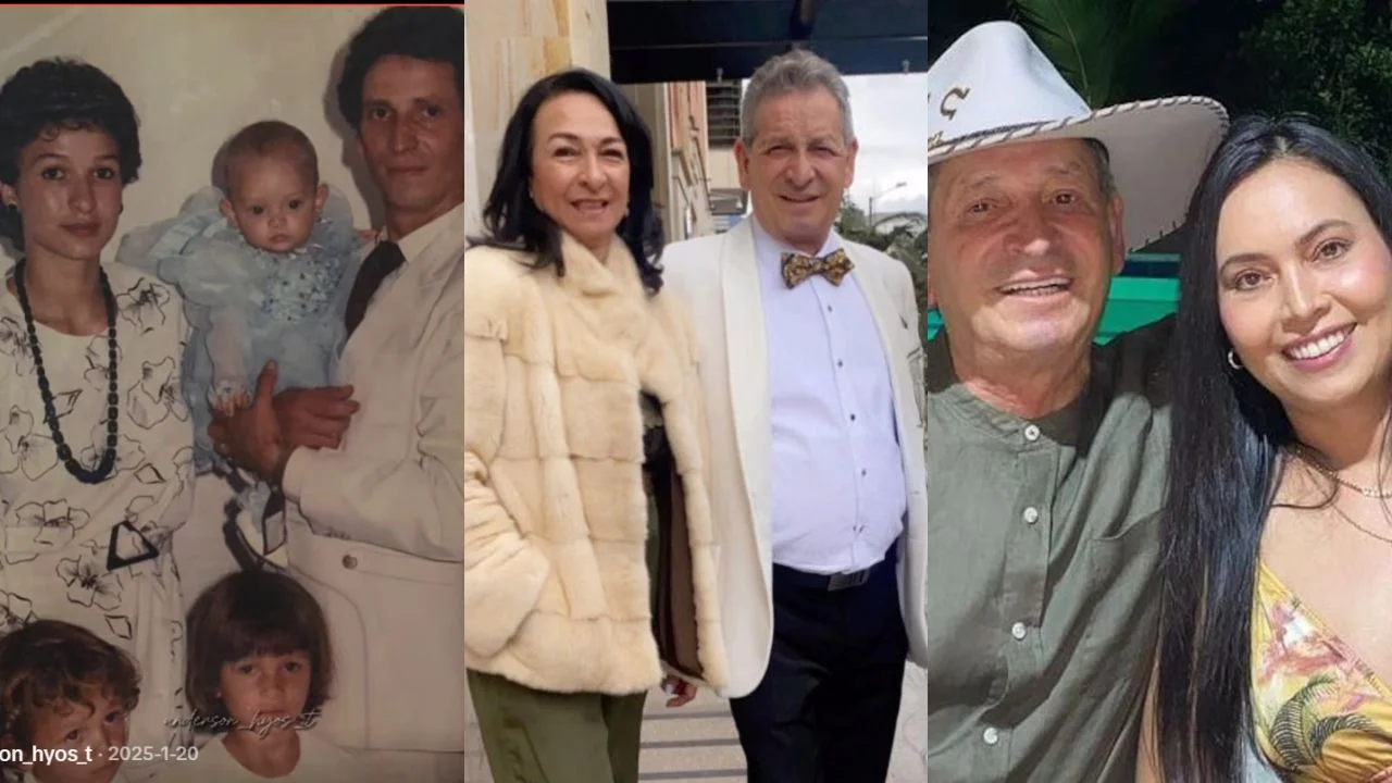 Darío Gómez y sus esposas Martha Nubia, Olga Lucía Arcila y Nini Johana Vargas