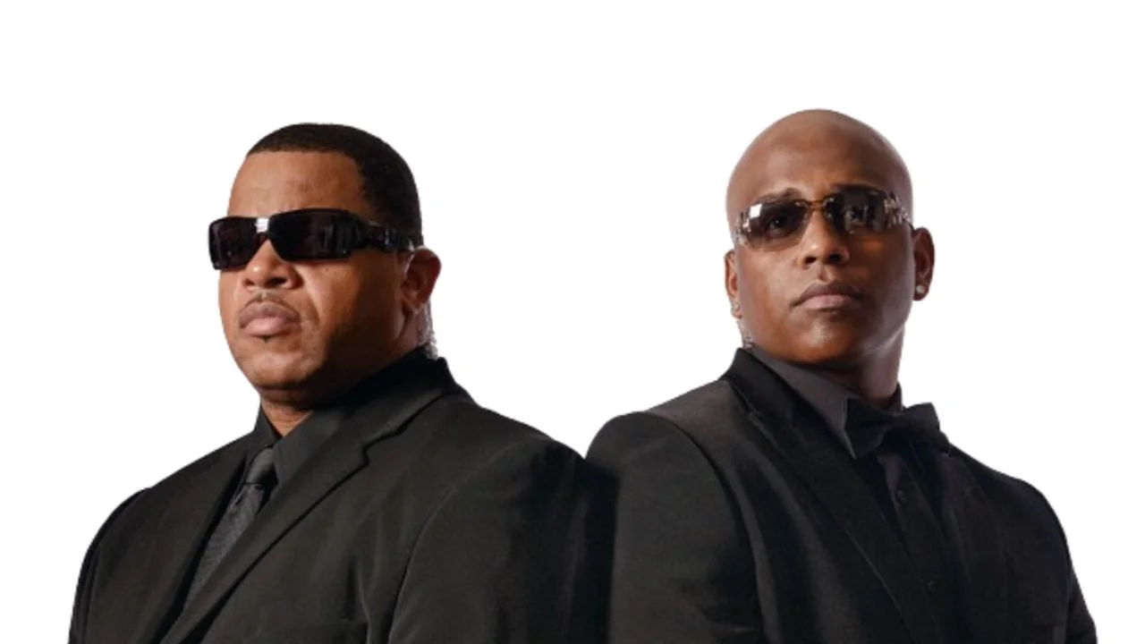 Collage de fotos de Bill Whitfield y Javon Beard guardaespaldas de Michael Jacson 