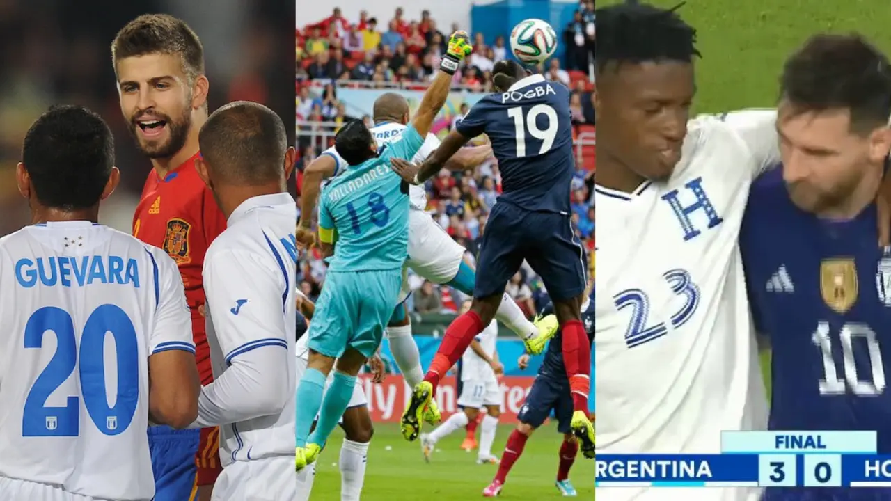 Honduras enfrentando a España, Francia y Argentina previo a sus títulos mundiales. FOTO: Cortesía