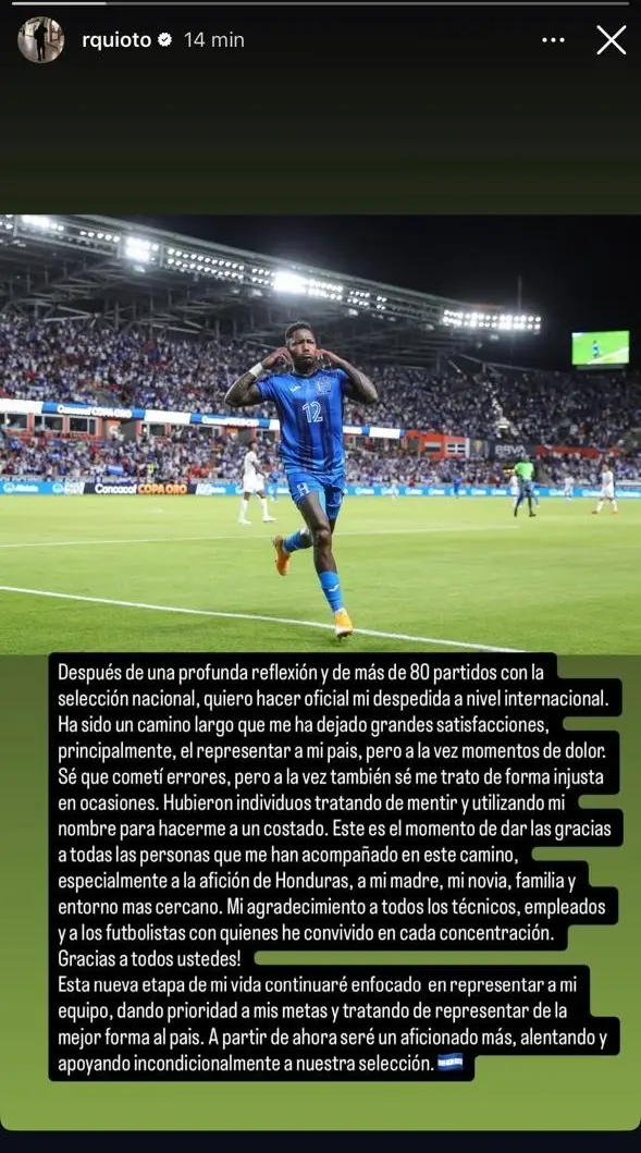 CAPTURA DE PANTALLA DE HISTORIA DE ROMELL QUIOTO